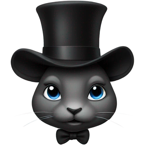 Blind Rabbit with a top hat emoji
