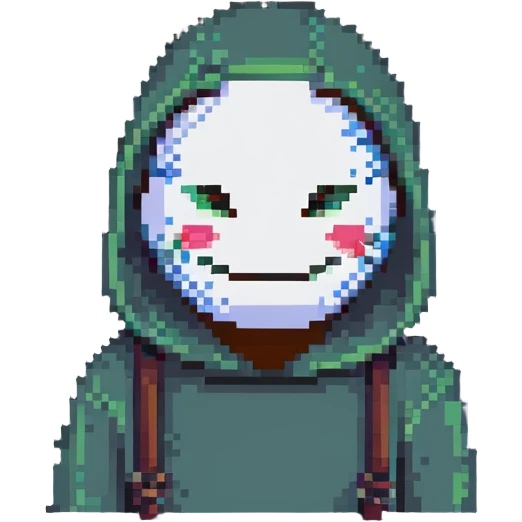 person hiding sadness with a smiling mask emoji