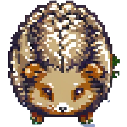 pixel art hedgehog, walking, chiptune game vibe emoji