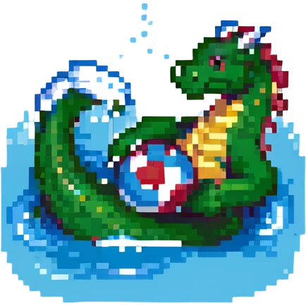 dragon playing water polo in a different pose emoji