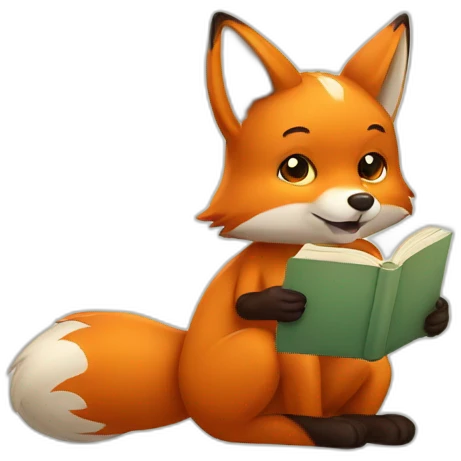 Fox read book emoji