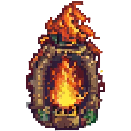 fire, pixel art, retro style emoji