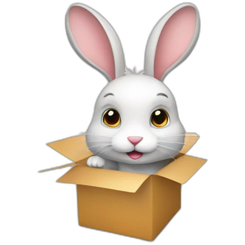 rabbit from gift box emoji