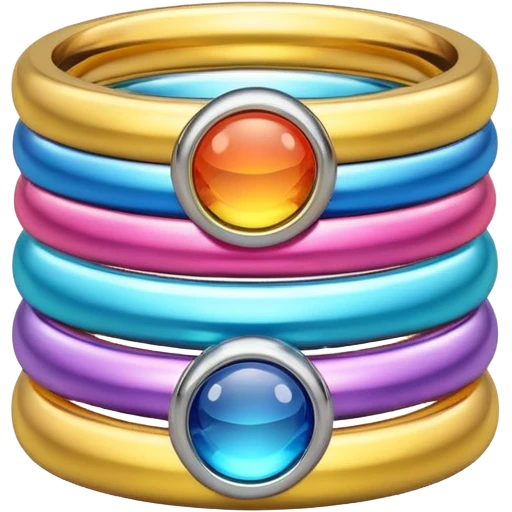 Stacking rings in bright colors emoji