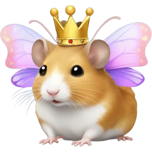 Hamster with butterfly wings and a crown  emoji