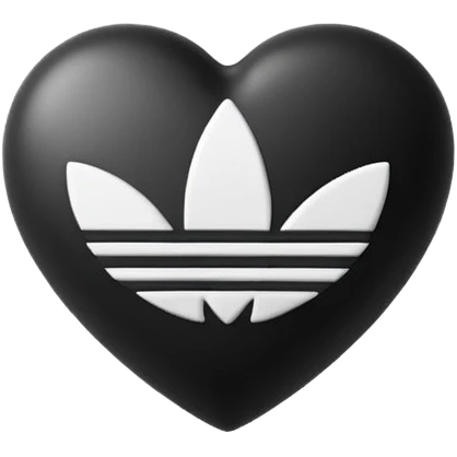 Adidas white stripes black heart emoji