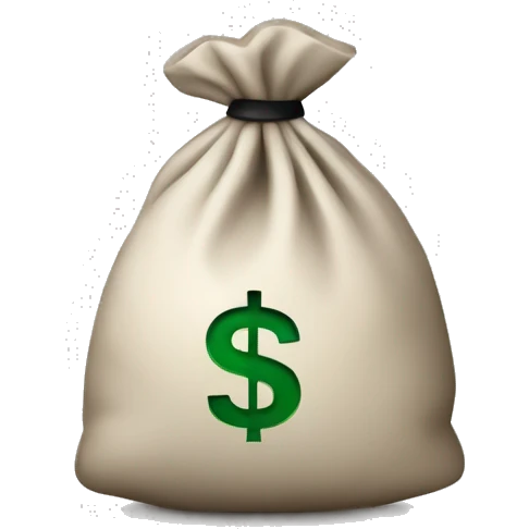 Simple, minimal, clean, easy to recognise icon of a money bag  emoji