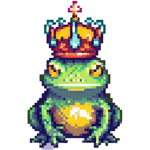 A crowned frog emoji