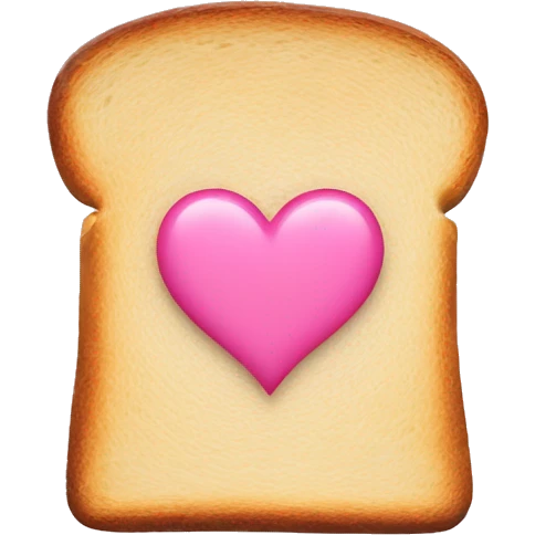 toast with pink heart emoji