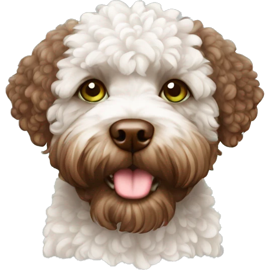 lagotto romagnolo brown long hair green eyes emoji