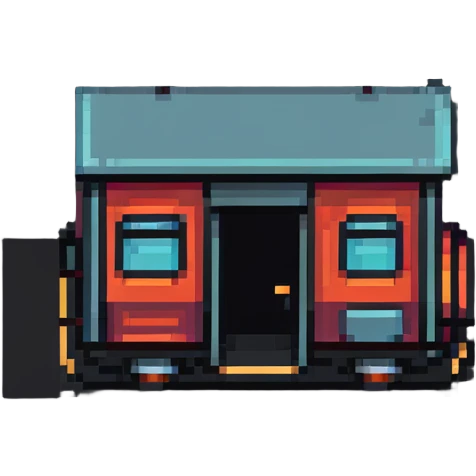 tiny simple train station icon, modern colors, minimal details, small size emoji