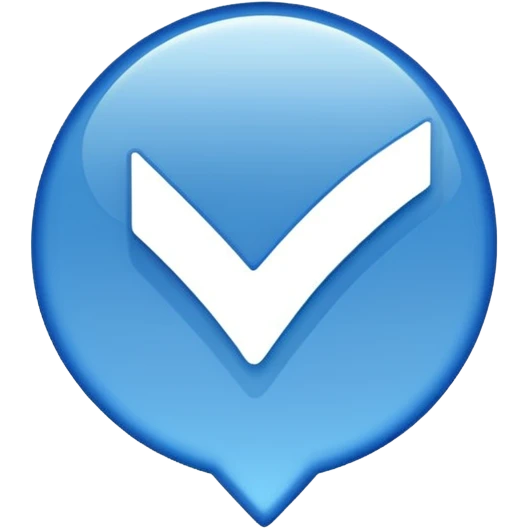 Verified just blue color tick mark with tranparent bg emoji