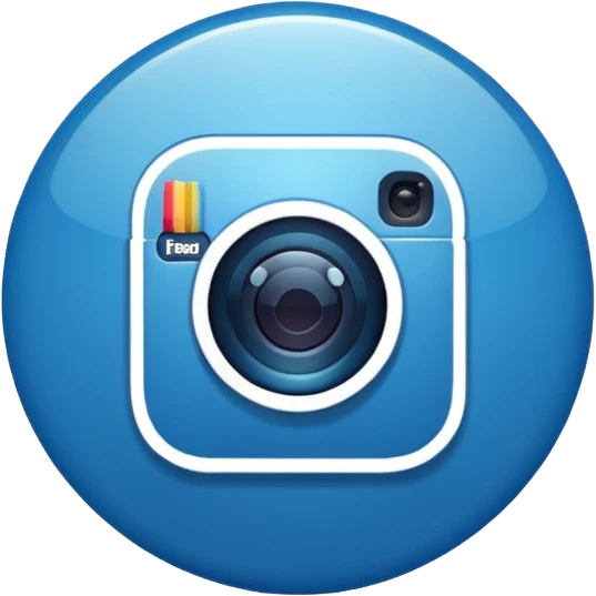 Badge Instagram bleu emoji