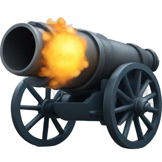 Cannon firing cannonball emoji