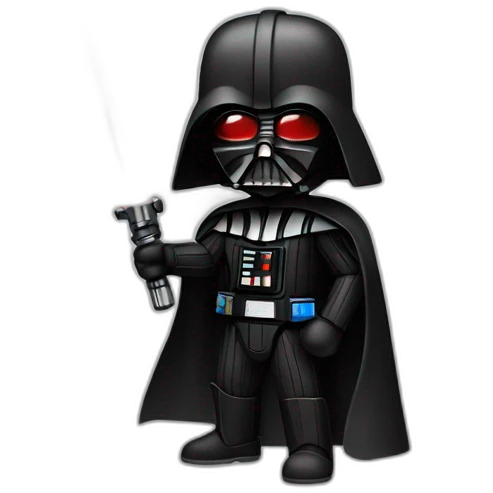 Dark Vador with one red laser saber in left hand emoji