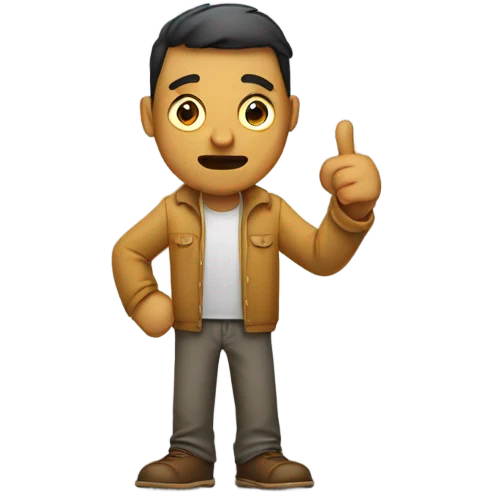 Disappointed, lonely guy with two thumbs down emoji