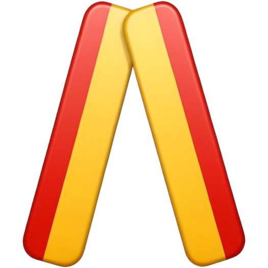 Similar to 🇮🇩 with yellow colour 50% and red colour 50% of 2 strip emoji