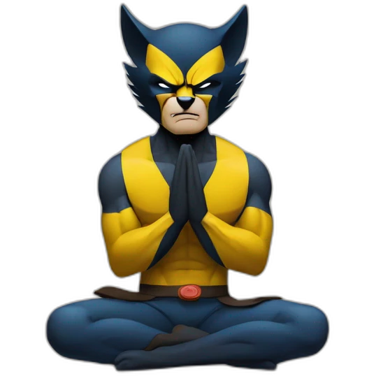 Wolverine doing a meditation emoji