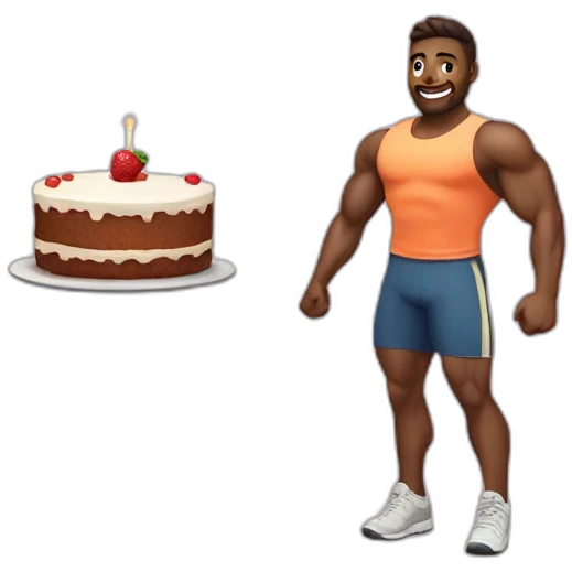 Fitness Trener with cake emoji