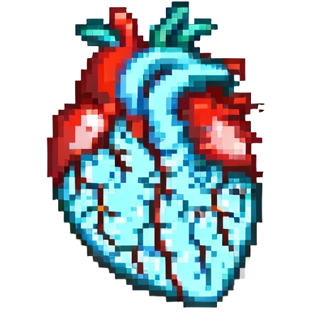 An anatomic heart emoji
