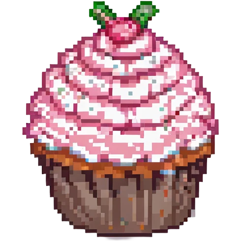 cupcake with pink icing emoji