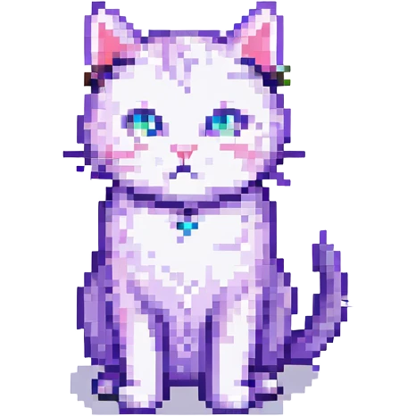 A pixel art cat, standing, simple and cute. emoji