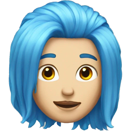 blue hair solo wig emoji