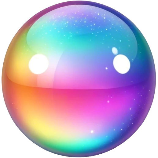  sparkly glittery iridescent colorful transparent ball sphere orb emoji