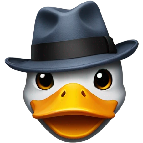 Duck with a fedora on emoji