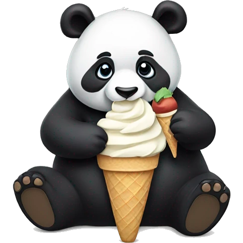 Panda eating ice cream🤍 emoji