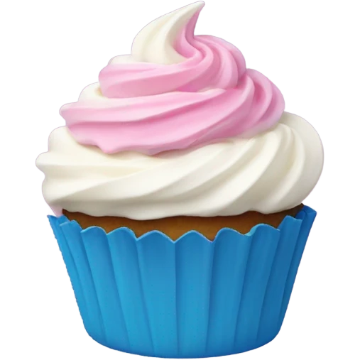 cupcake with cream Pink and blue emoji