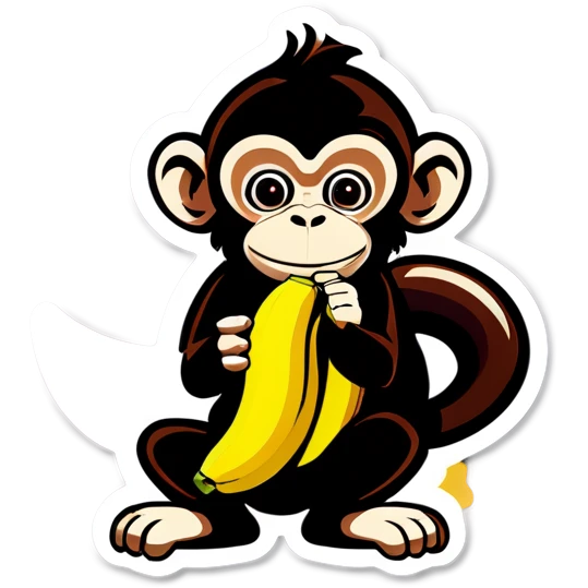 Monkey holding a banana  emoji