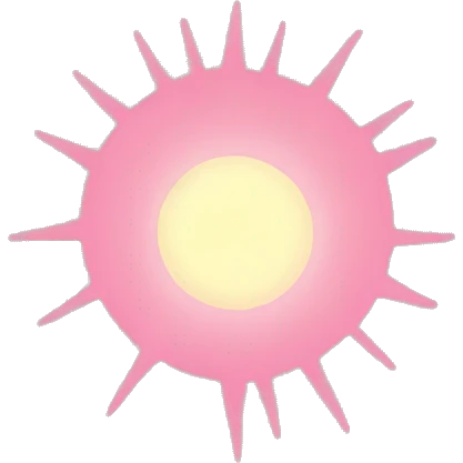 Simple pink sun emoji