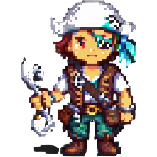 pixel art pirate with a hook hand emoji