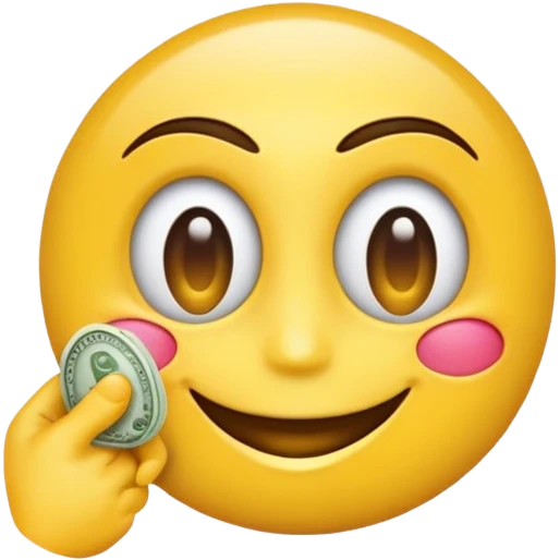 emoji haciendo un guiño con un ojo y sosteniendo dinero emoji