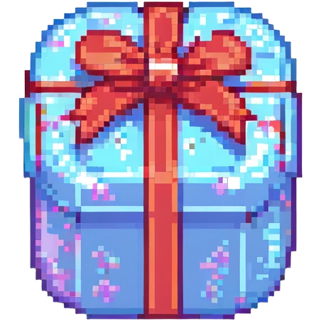 gift box, pixel art style emoji