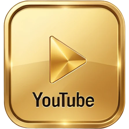 modern youtube golden play button logo emoji