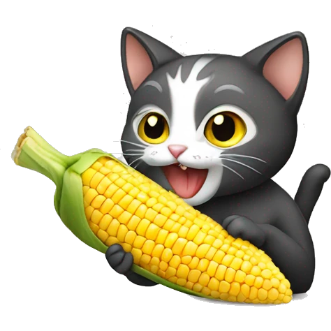 Cat eating corn emoji