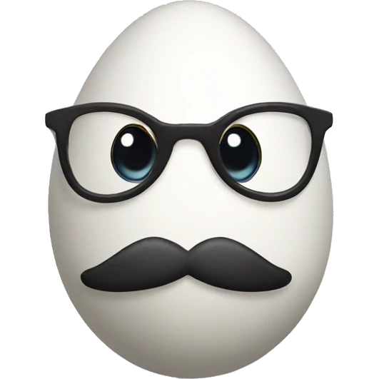 egg with mustache emoji