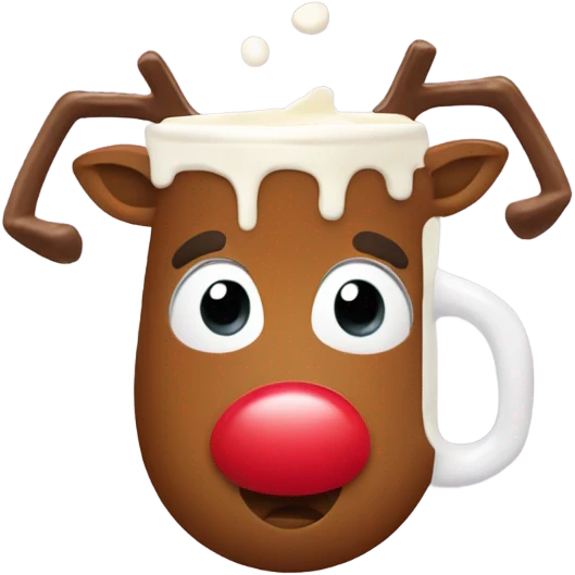 Rudolph drinking egg nog emoji