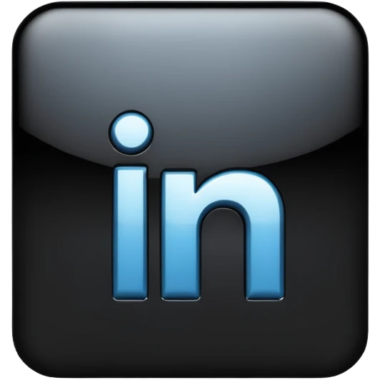 3d linkedin logo in black (the real Linkedin logo must be used) emoji