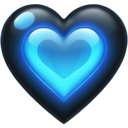 Black heart with blue flars emoji