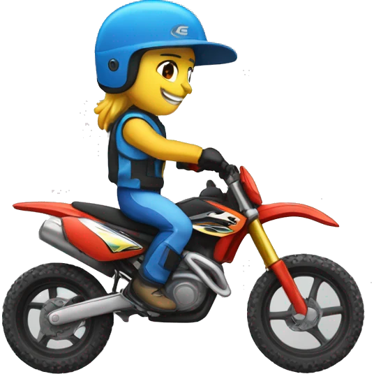 Centrale cee sur un moto cross avec une casquette  emoji