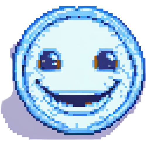 grinning face pixel art style emoji