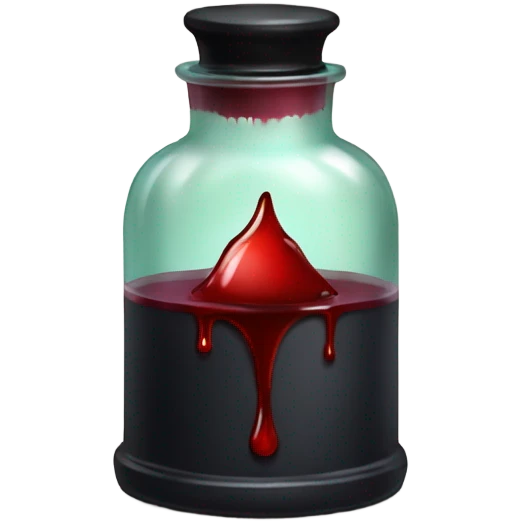 a stylish potion bottle with blood and a gothic lid, perfect for a vampire girl theme." emoji