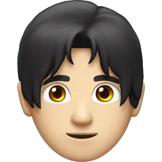 back of  males head black hair white skin emoji
