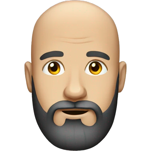bald man with beard portrait emoji