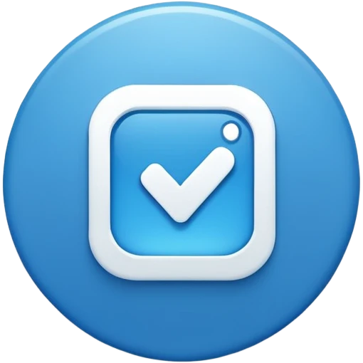 Badge certification insta en bleu  dans un rond et une fleche blache emoji