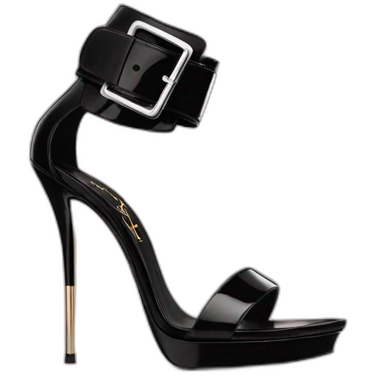 Ysl TRIBUTE heel SANDAL black PATENT LEATHER emoji
