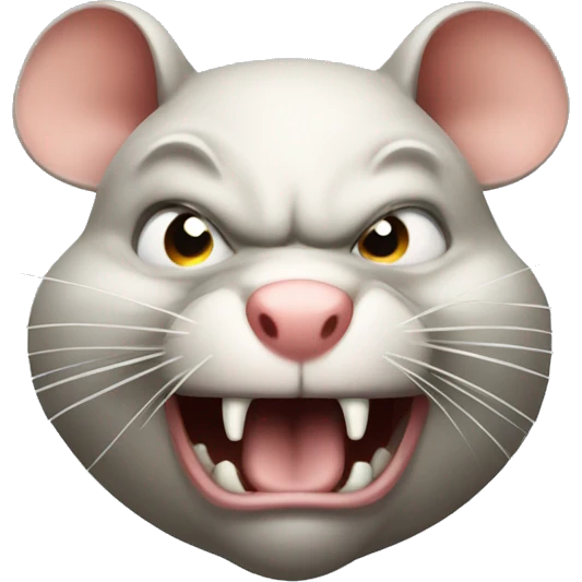 super fat angry rat head emoji